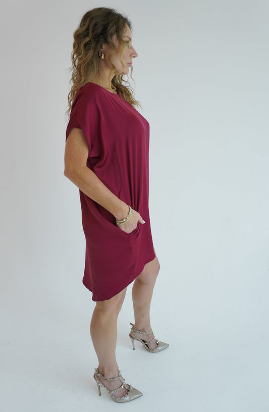 May’s Mini Dress - Wine