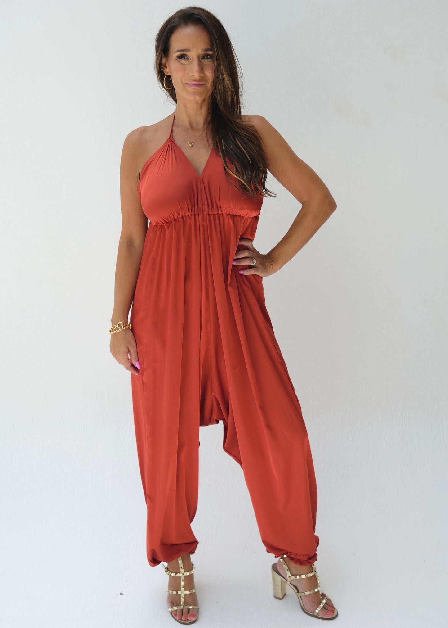 Sadie Jumpsuit - Burnt Orange