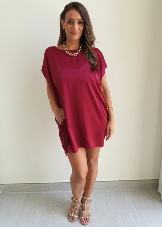 May’s Mini Dress - Wine