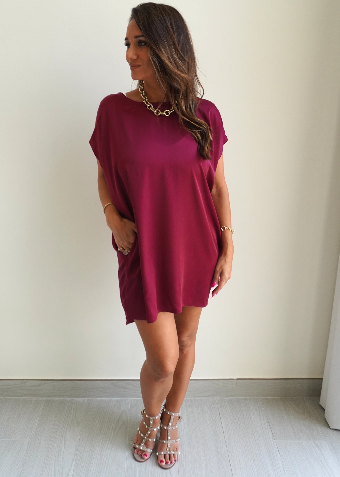 May’s Mini Dress - Wine