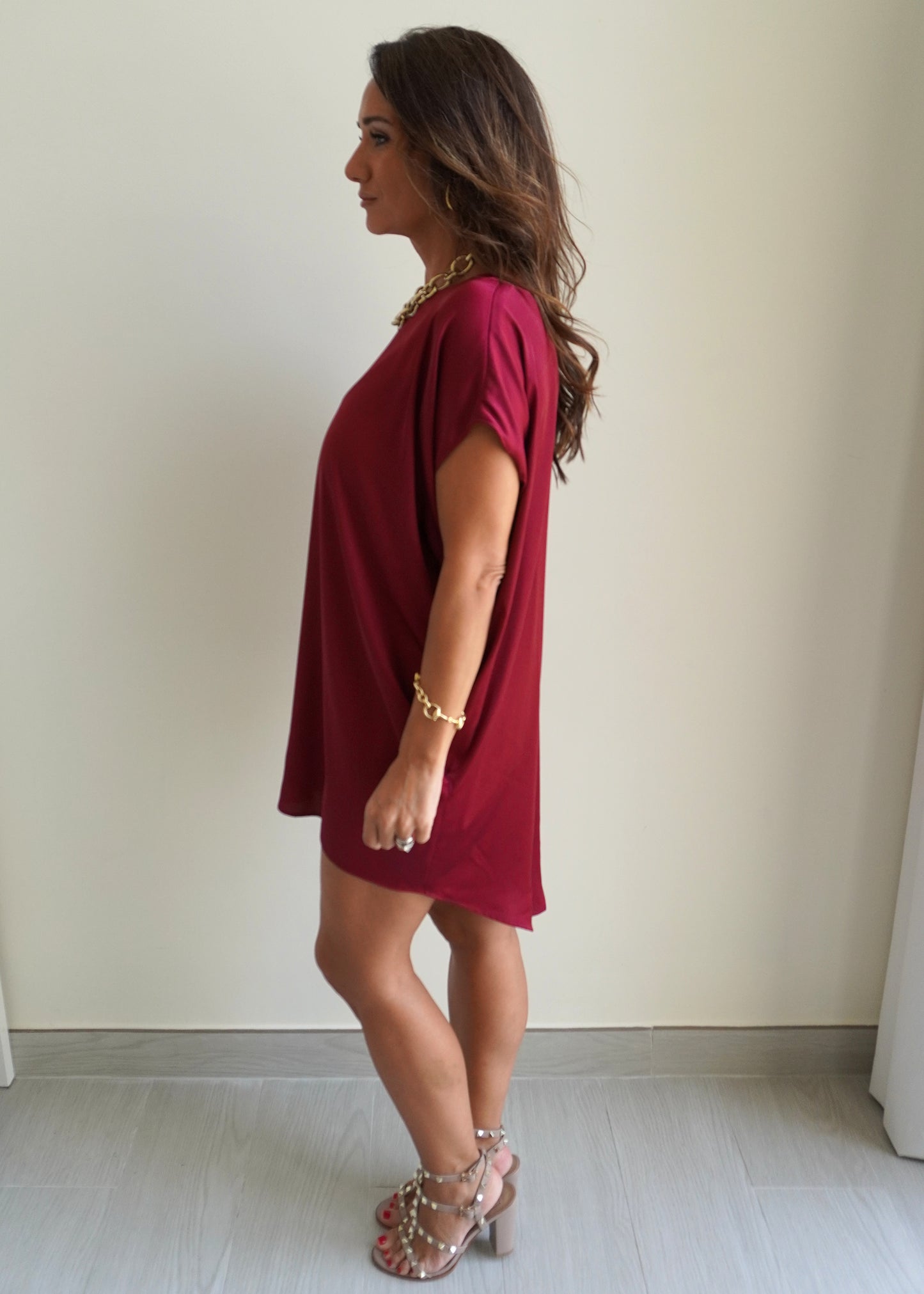 May’s Mini Dress - Wine