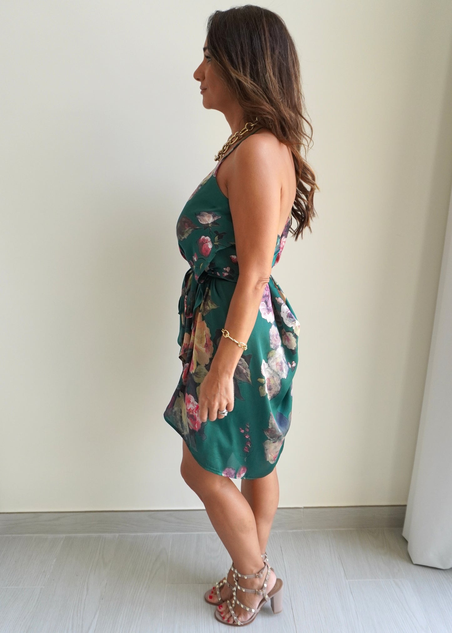 The Rebecca Dress - Green Floral