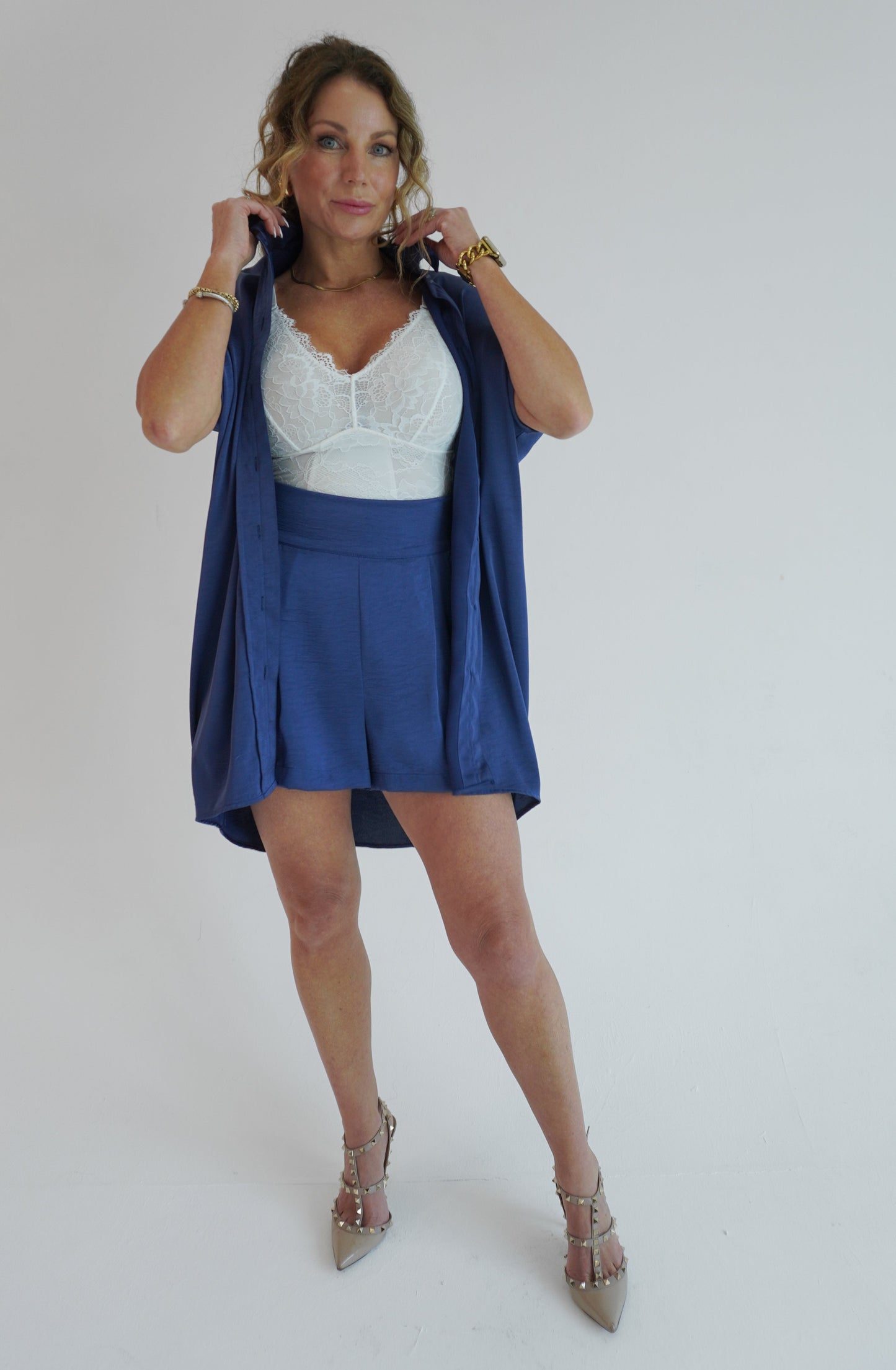 Regan's 3-Way Combo - Shorts & Sleeveless Shirt Set - Blue