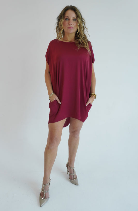 May’s Mini Dress - Wine