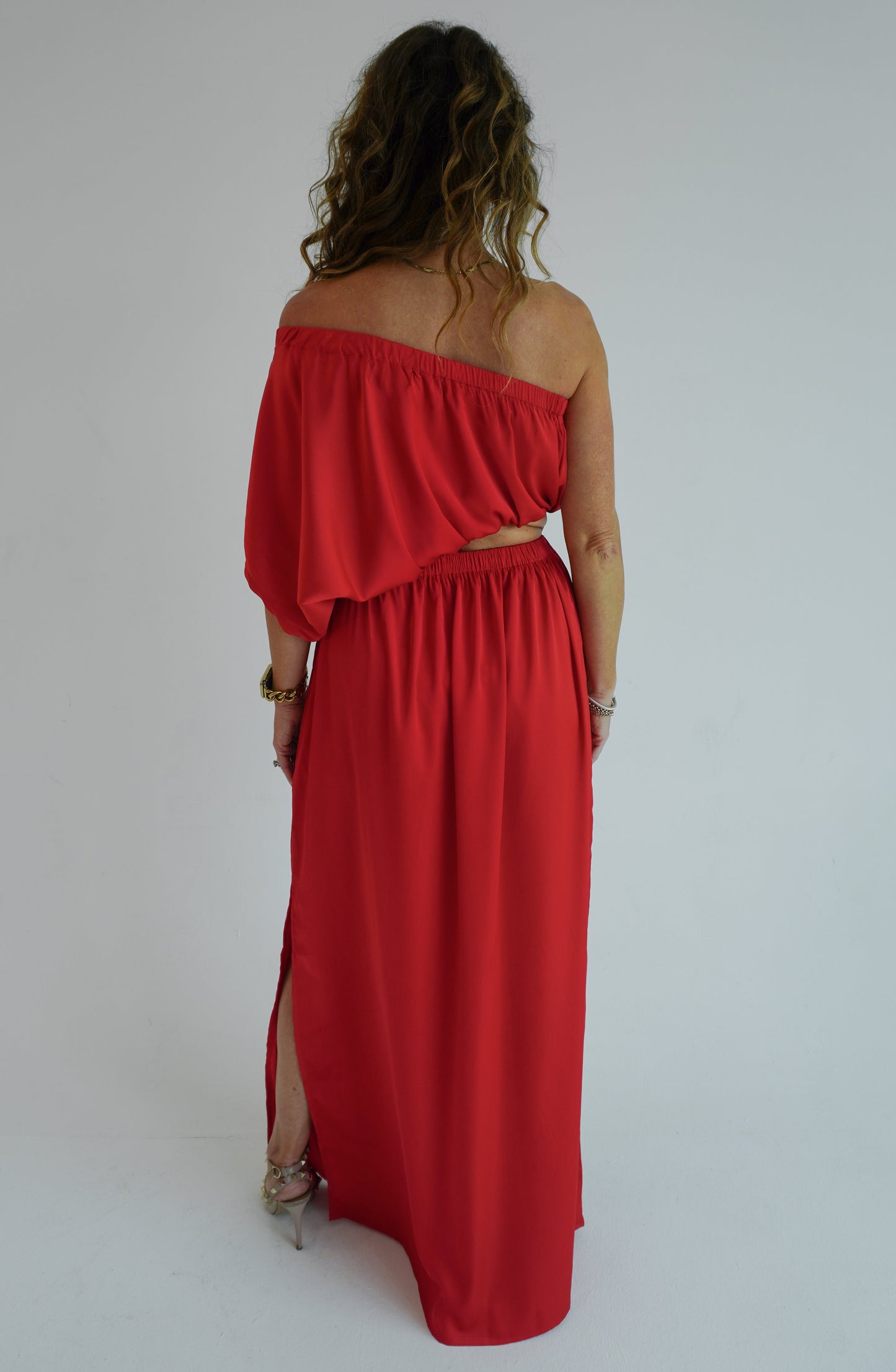 Kelly’s Asymmetrical Dress - Cherry Red
