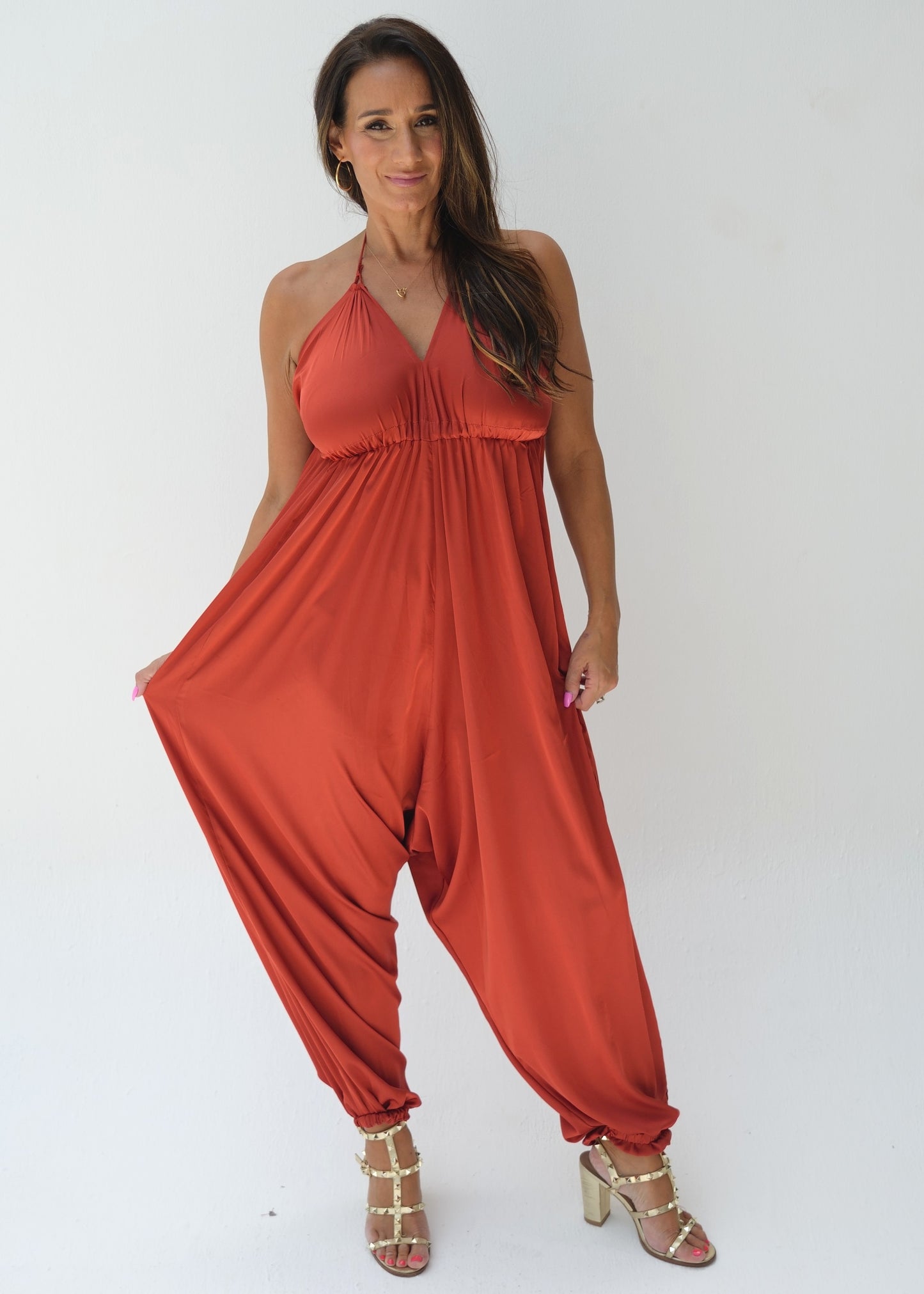 Sadie Jumpsuit - Burnt Orange