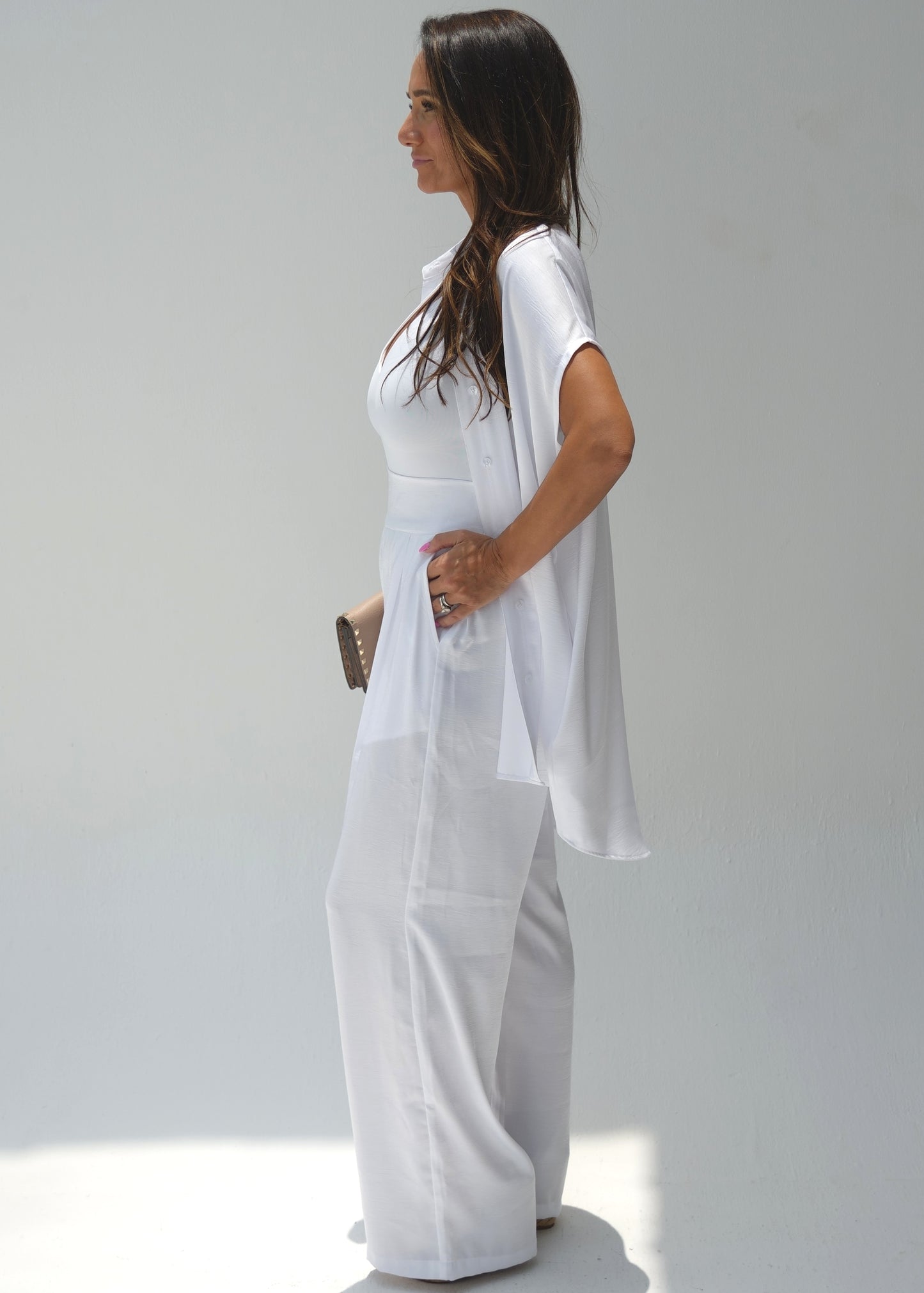 Regan's 3-Way Combo - Trousers & Sleeveless Shirt Set - White